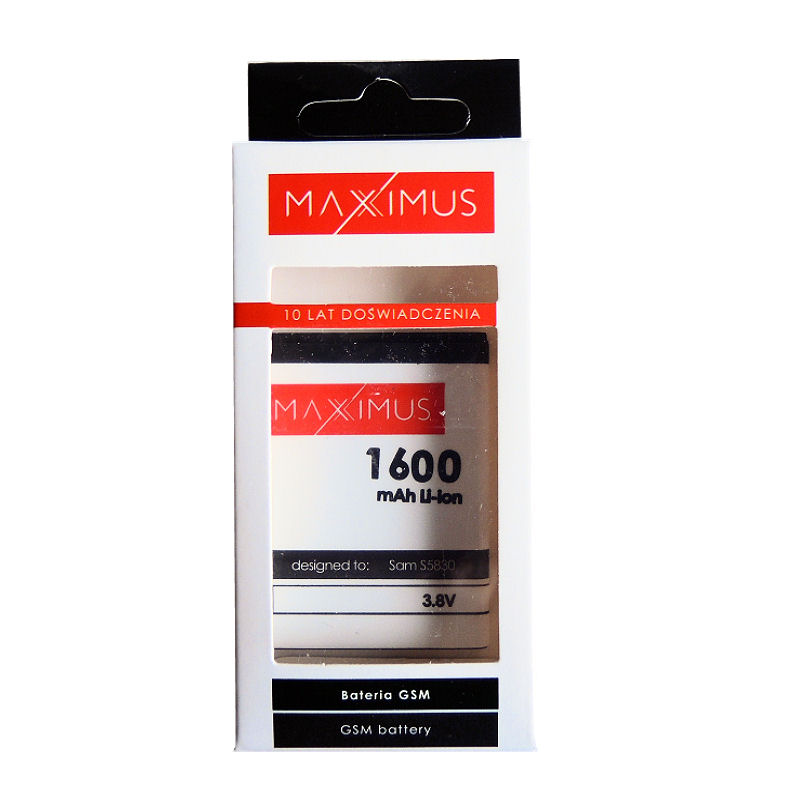 Bateria MAXXIMUS 1600mAh SAMSUNG GT-S5830 Galaxy Ace / 4