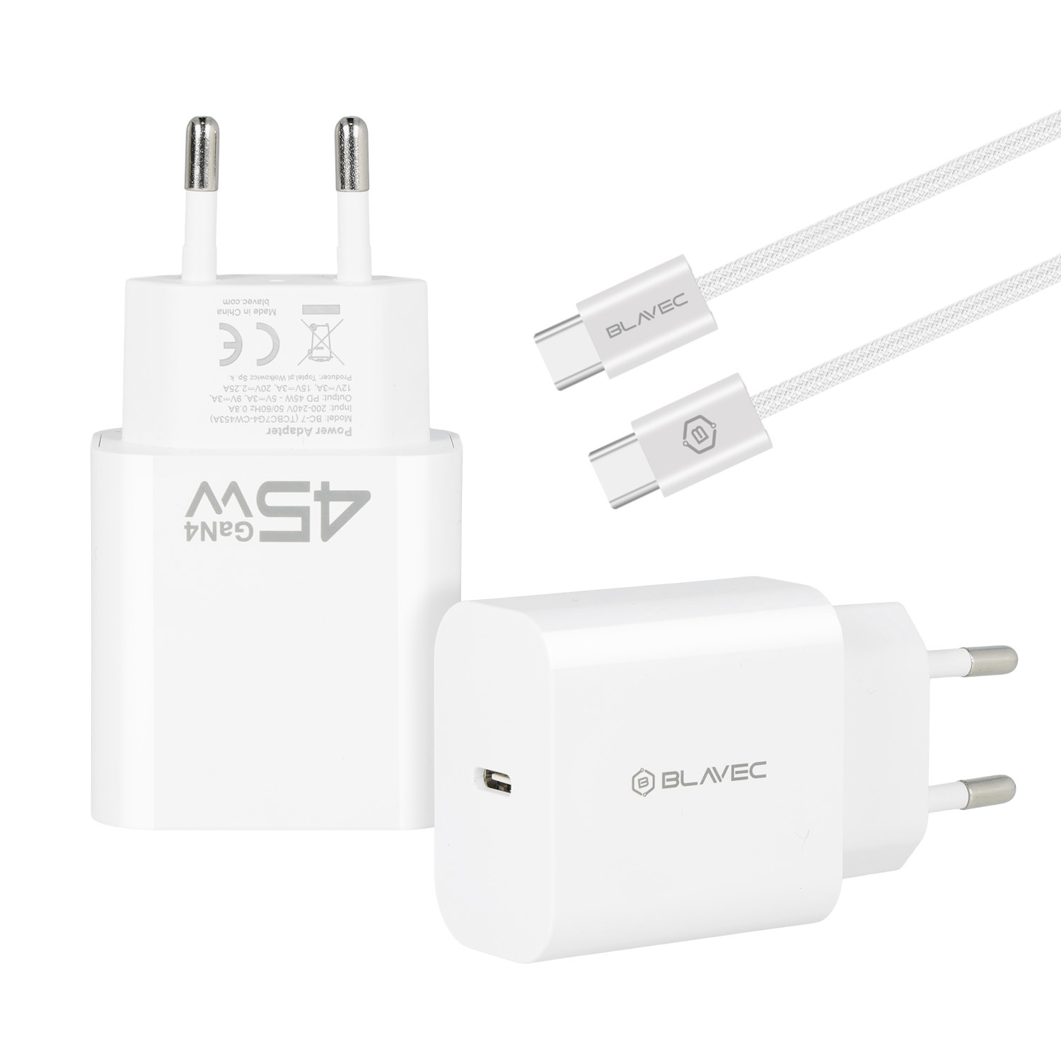 Ładowarka sieciowa Blavec BC-7 GaN4 - Typ C - PD QC 45W 3A z kablem Typ-C biała MOTOROLA One Zoom / 2 Ładowarka sieciowa Blavec BC-7 GaN4 - Typ C - PD QC 45W 3A z kablem Typ-C biała MOTOROLA One Zoom / 2