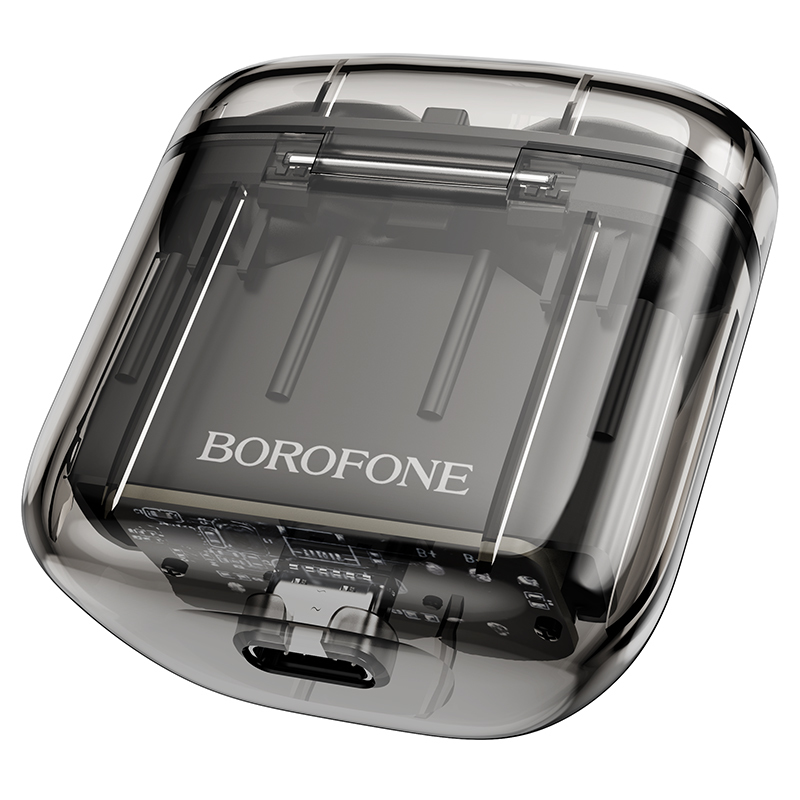 Suchawki Borofone Bluetooth TWS BW23 Crystal Bean Transparent Edition czarne Honor 60 Pro / 3