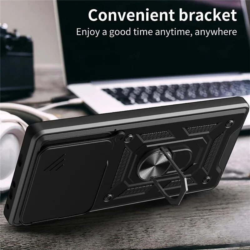 Pokrowiec Etui Camshield Case czarne Xiaomi Redmi Note 15 4G / 3