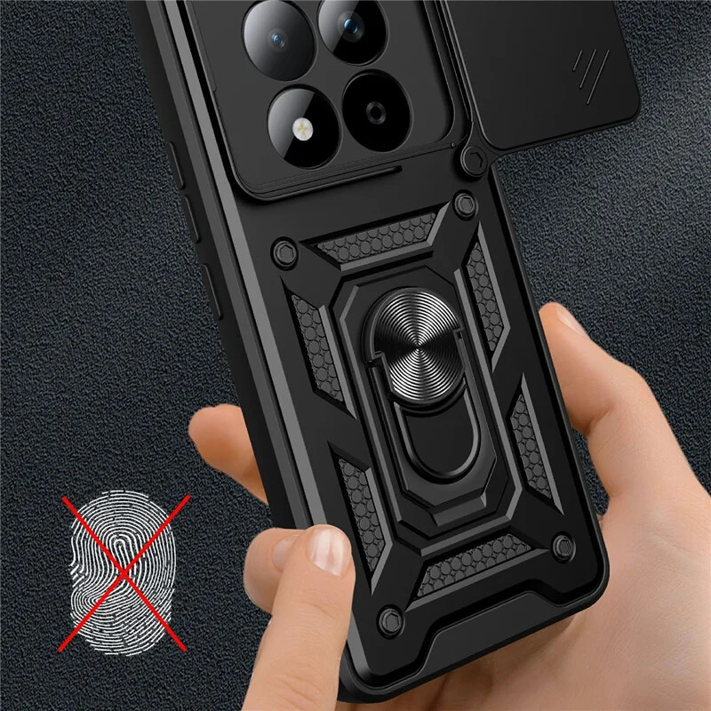 Pokrowiec Etui Camshield Case czarne Xiaomi Redmi Note 15 4G / 5