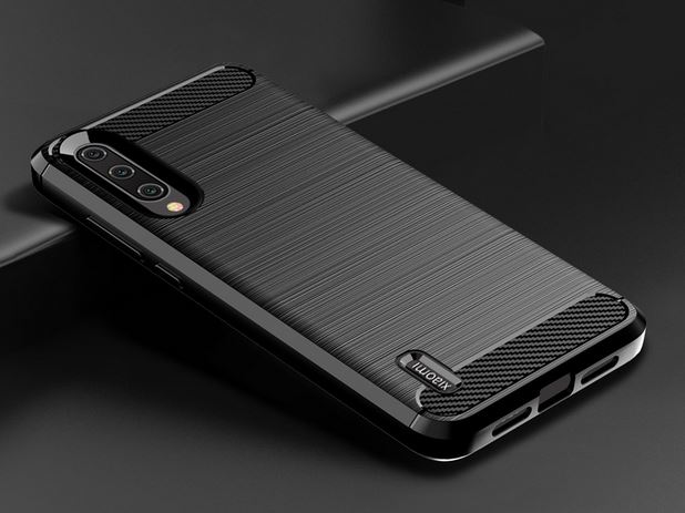 Pokrowiec etui pancerne Karbon Case czarne Xiaomi Mi A3 Lite / 5