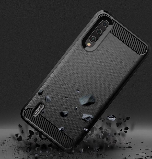 Pokrowiec etui pancerne Karbon Case czarne Xiaomi Mi A3 Lite / 4