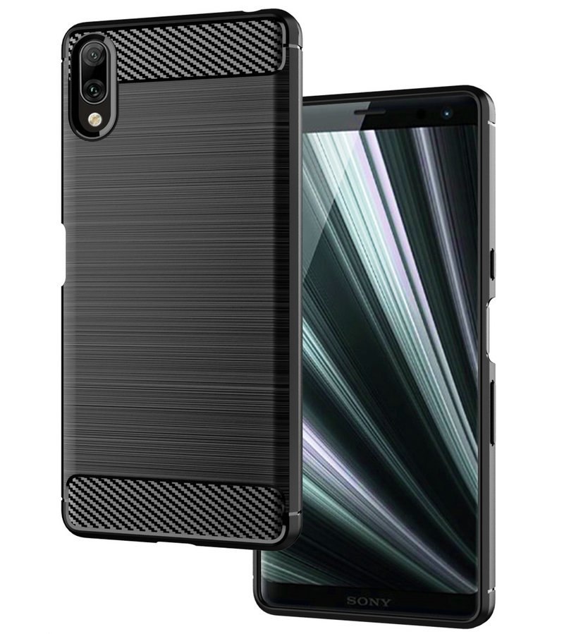 Pokrowiec etui pancerne Karbon Case czarne SONY Xperia L3 / 4