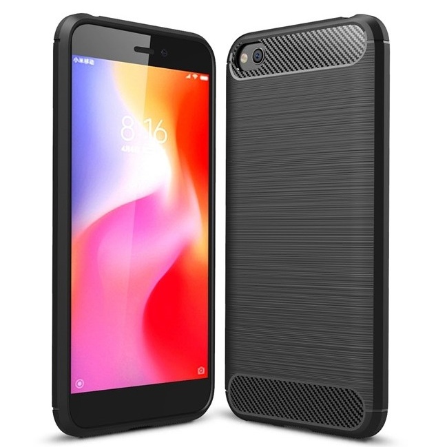 Pokrowiec etui pancerne Karbon Case czarne Xiaomi Redmi Go