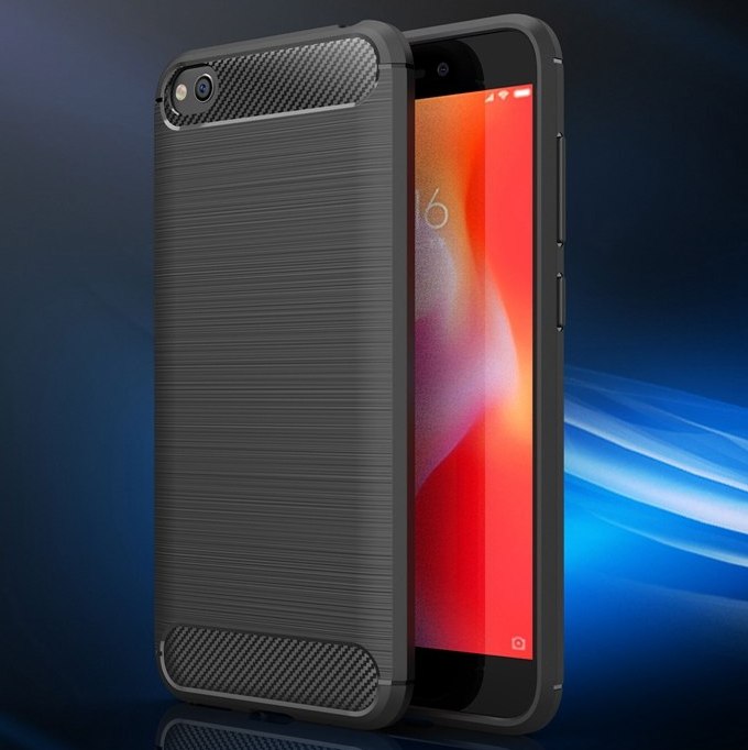 Pokrowiec etui pancerne Karbon Case czarne Xiaomi Redmi Go / 3