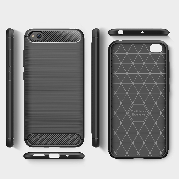 Pokrowiec etui pancerne Karbon Case czarne Xiaomi Redmi Go / 4