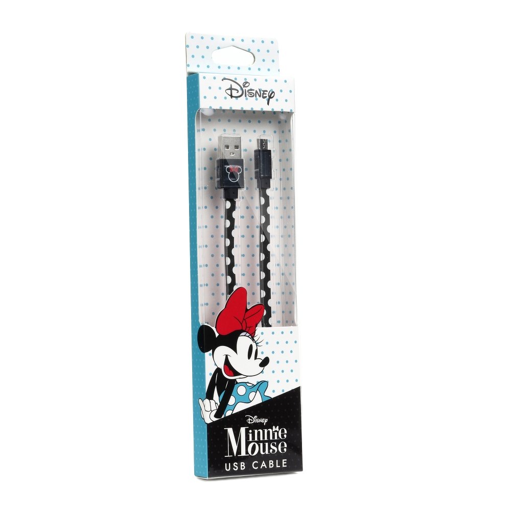 Kabel USB Disney Minnie Kropki 1m microUSB czarny LG Q60 / 2