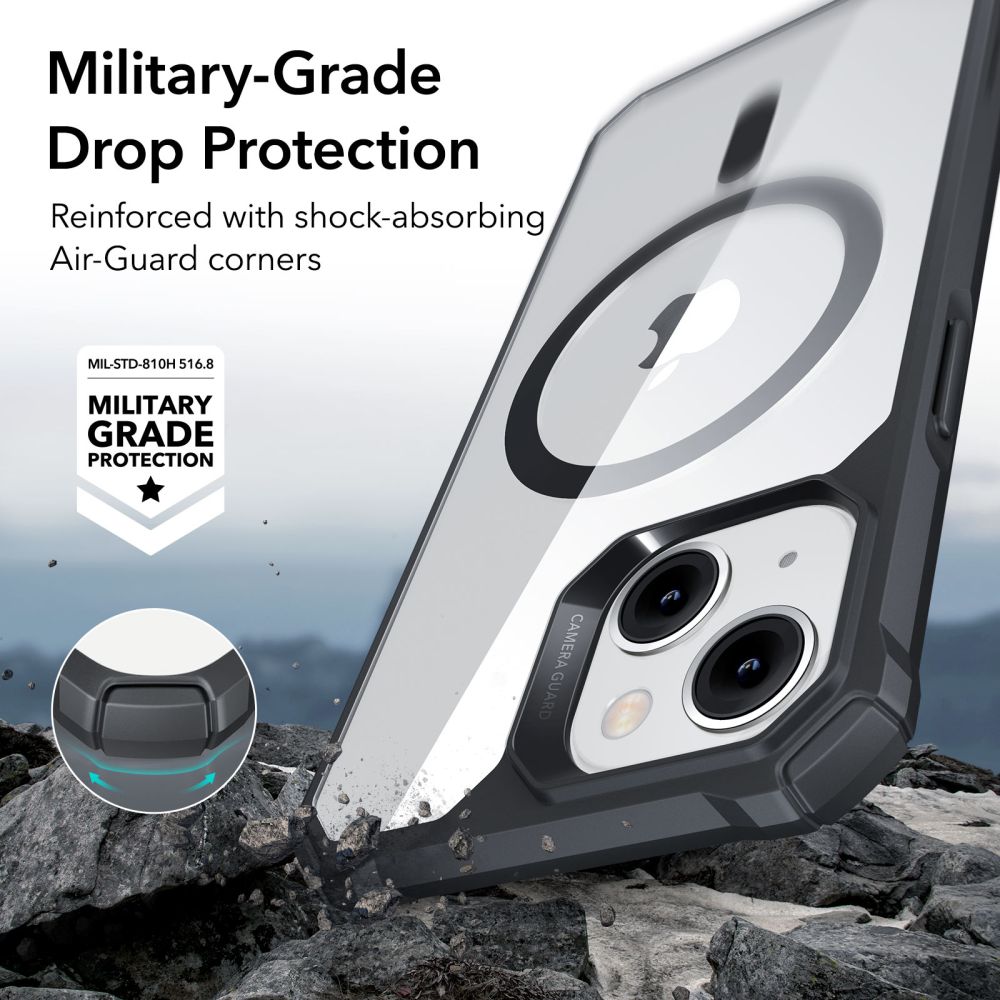 Pokrowiec Esr Air Armor Halolock Magsafe przeroczyste/czarne APPLE iPhone 14 Plus / 4