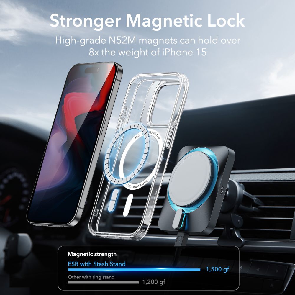 Pokrowiec Esr Classic Kickstand Halolock Magsafe przeroczyste APPLE iPhone 15 Pro / 8
