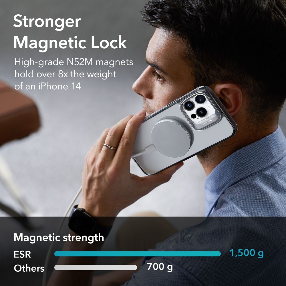 Pokrowiec Esr Classic Kickstand Halolock Magsafe przeroczyste/czarne APPLE iPhone 15 Pro Max / 2