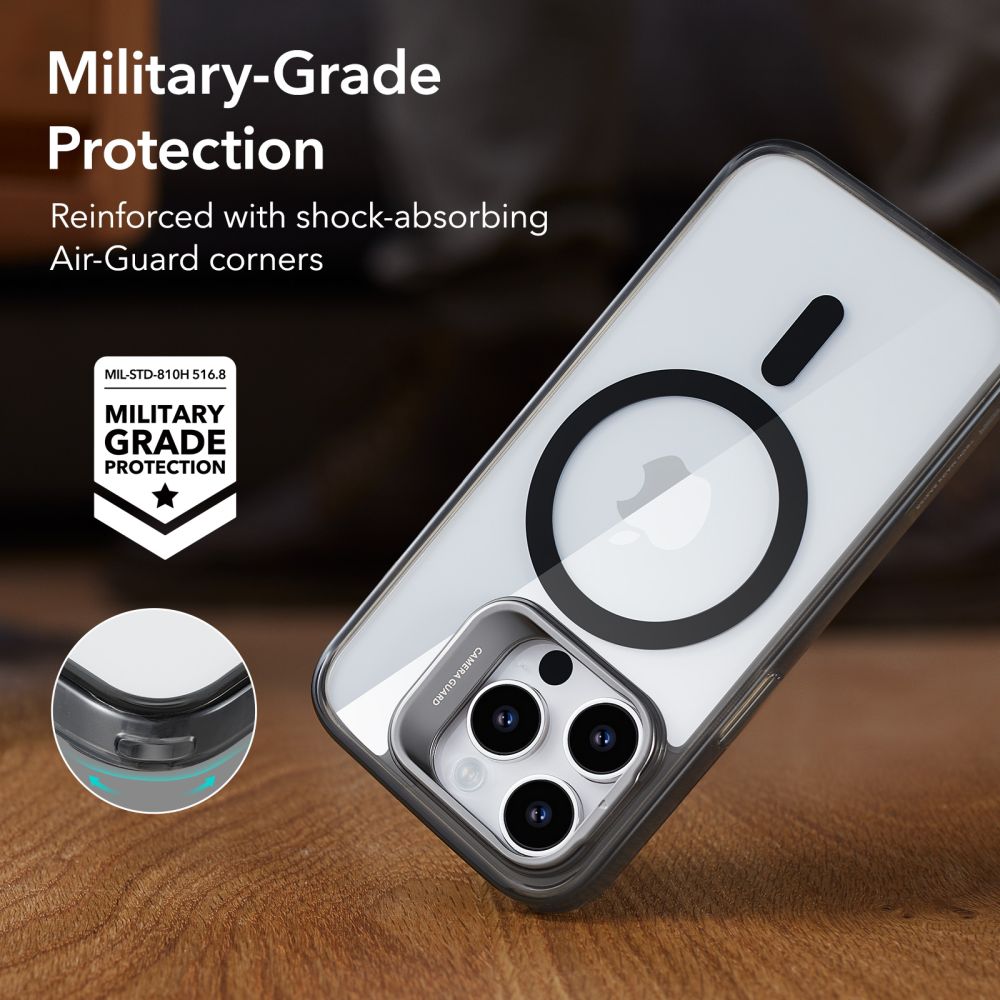 Pokrowiec Esr Classic Kickstand Halolock Magsafe przeroczyste/czarne APPLE iPhone 15 Pro Max / 5