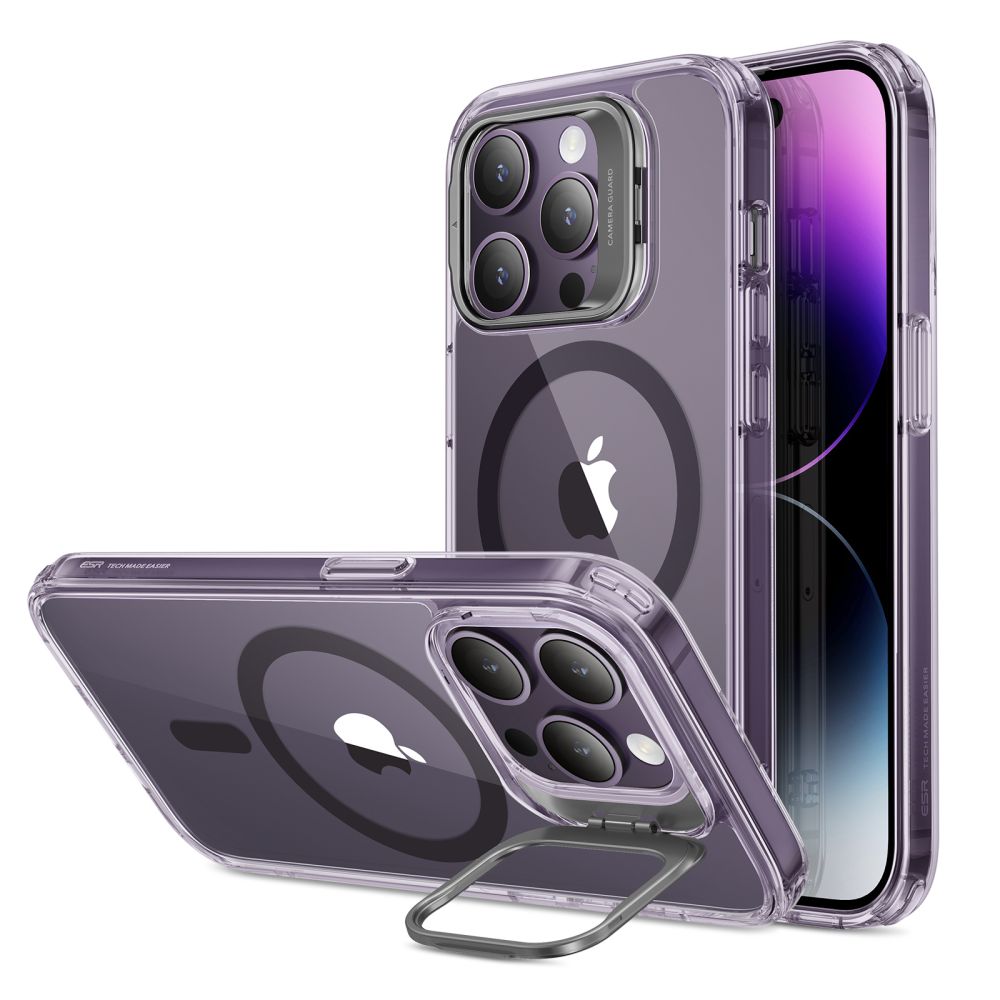 Pokrowiec Esr Classic Kickstand Halolock Magsafe przeroczyste/purple APPLE iPhone 14 Pro