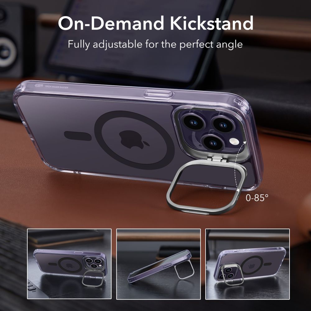 Pokrowiec Esr Classic Kickstand Halolock Magsafe przeroczyste/purple APPLE iPhone 14 Pro / 3
