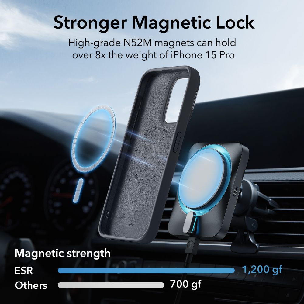 Pokrowiec Esr Cloud Kickstand Halolock Magsafe czarne APPLE iPhone 15 Pro Max / 7
