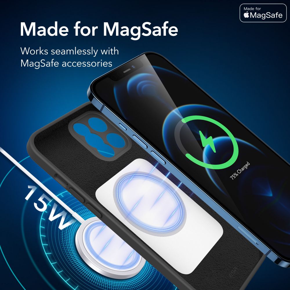 Pokrowiec Esr Cloud Soft Magsafe czarne APPLE iPhone 12 Pro Max / 7