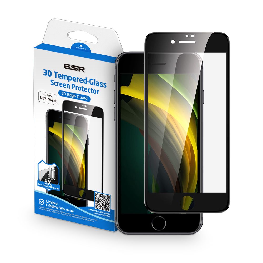 Szko hartowane Esr Screen Shield 3d Czarne APPLE iPhone 7