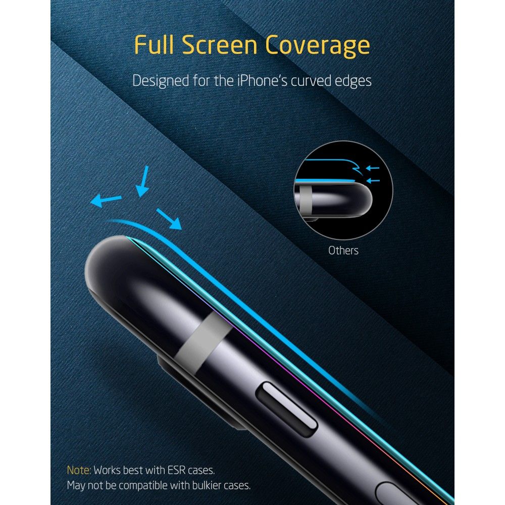 Szko hartowane Esr Screen Shield 3d Czarne APPLE iPhone 7 / 4