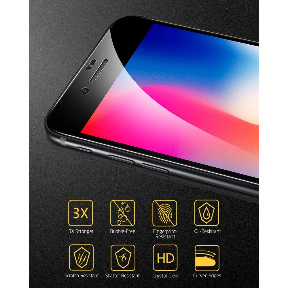Szko hartowane Esr Screen Shield 3d Czarne APPLE iPhone 7 / 5