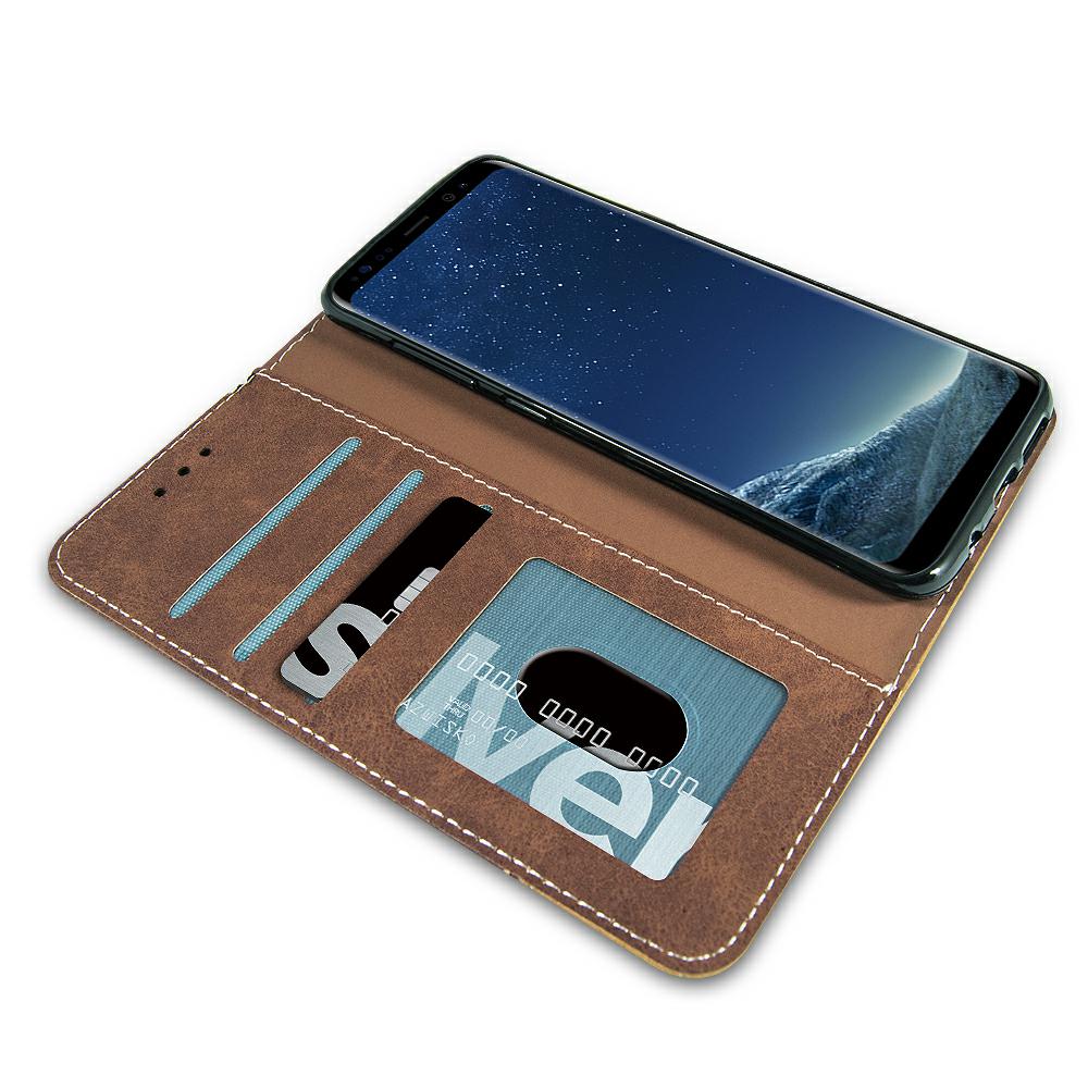 Pokrowiec etui z kieszonk na karty Suede Book brzowe SAMSUNG Galaxy Note 20 / 5