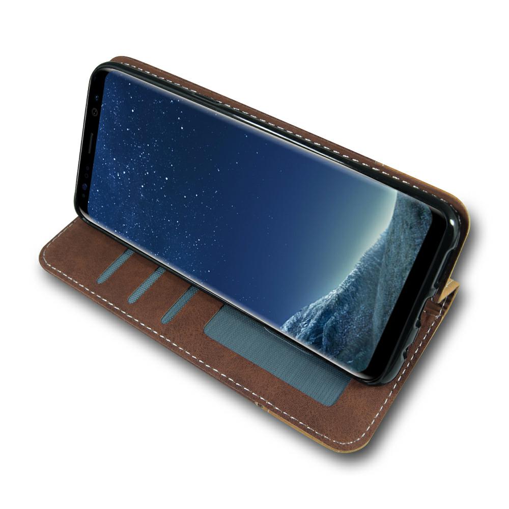 Pokrowiec etui z kieszonk na karty Suede Book brzowe SAMSUNG Galaxy A71 5G / 6