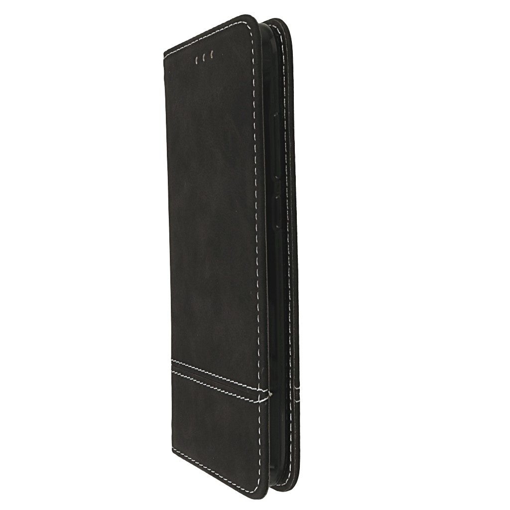Pokrowiec etui z kieszonk na karty Suede Book czarne Xiaomi Mi 10T Lite 5G / 3