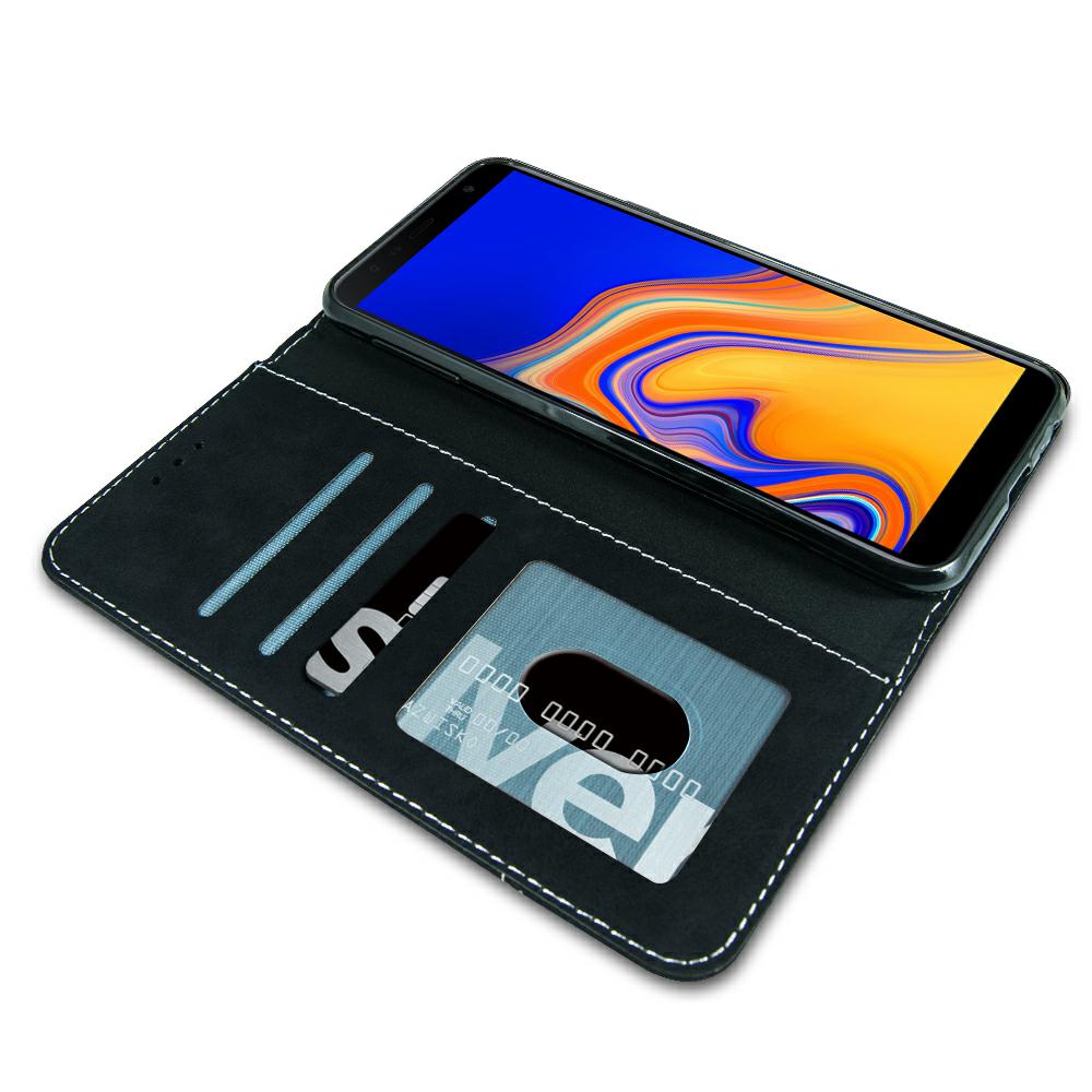 Pokrowiec etui z kieszonk na karty Suede Book czarne Xiaomi Mi 10T Pro / 4