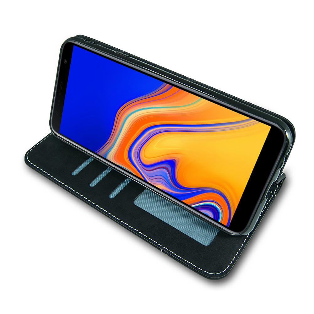 Pokrowiec etui z kieszonk na karty Suede Book czarne SAMSUNG Galaxy A71 5G / 5
