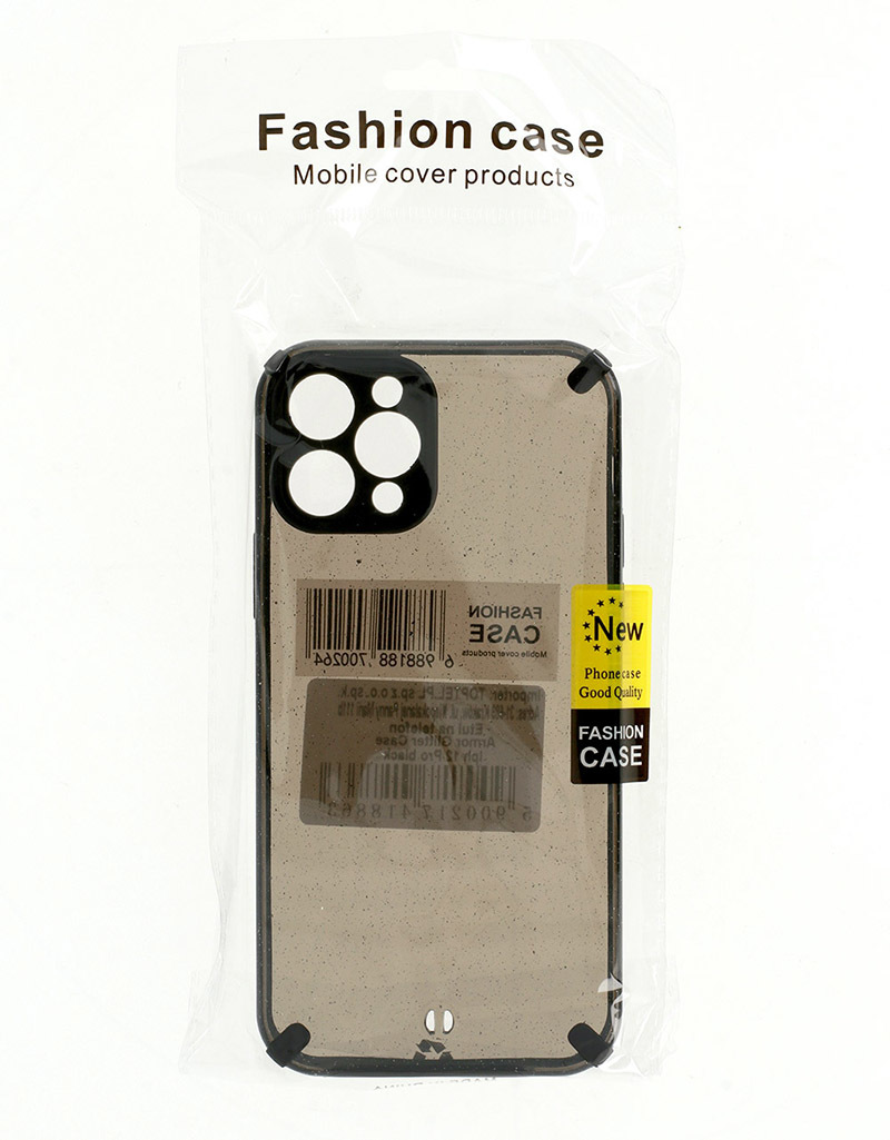 Pokrowiec etui Armor Glitter Case czarne APPLE iPhone 12 / 5