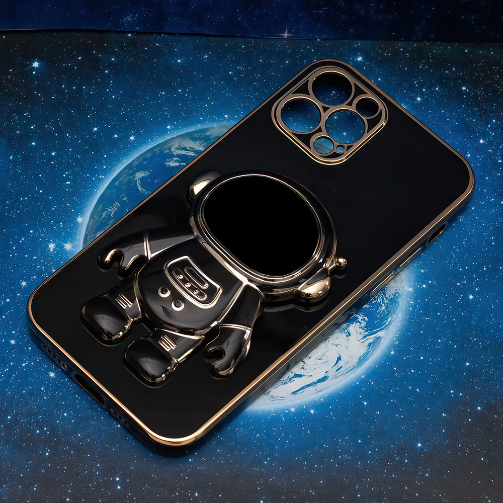 Pokrowiec etui Astronaut z funkcj podstawki czarne APPLE iPhone 7 / 7