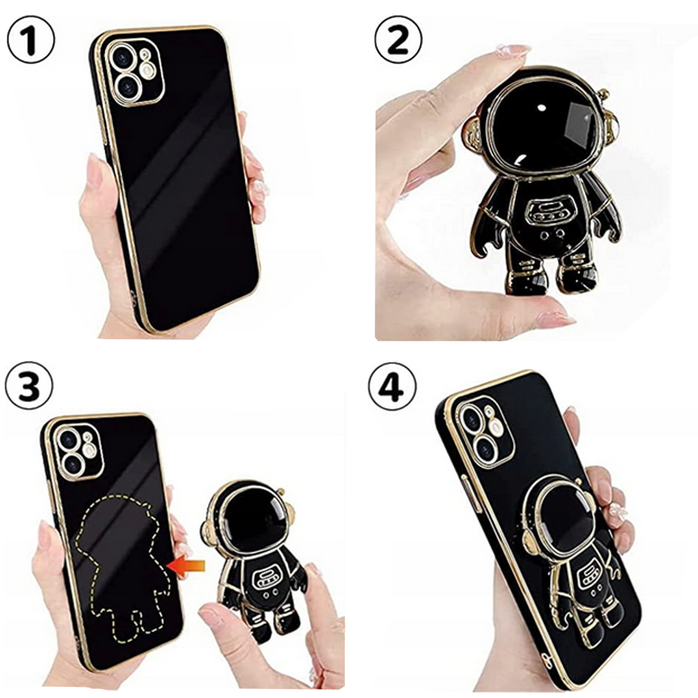 Pokrowiec etui Astronaut z funkcj podstawki czarne MOTOROLA Moto E13 / 9