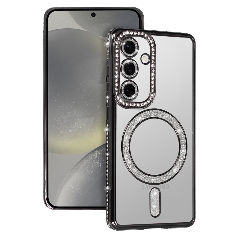 Pokrowiec etui Bling Magsafe Case czarne SAMSUNG Galaxy A56 5G Pokrowiec etui Bling Magsafe Case czarne SAMSUNG Galaxy A56 5G