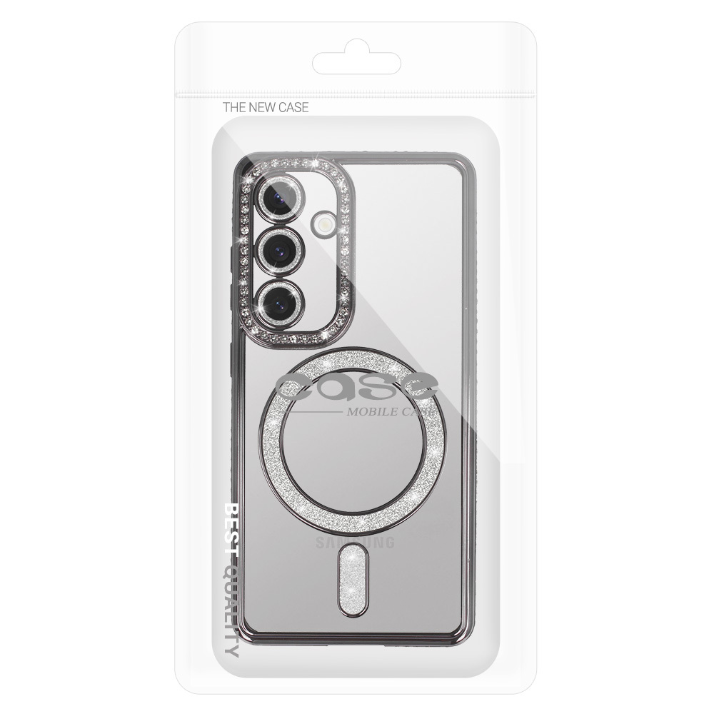 Pokrowiec etui Bling Magsafe Case czarne SAMSUNG Galaxy A56 5G / 7 Pokrowiec etui Bling Magsafe Case czarne SAMSUNG Galaxy A56 5G / 7
