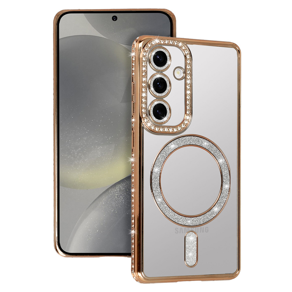 Pokrowiec etui Bling Magsafe Case złote SAMSUNG Galaxy A16 4G Pokrowiec etui Bling Magsafe Case złote SAMSUNG Galaxy A16 4G