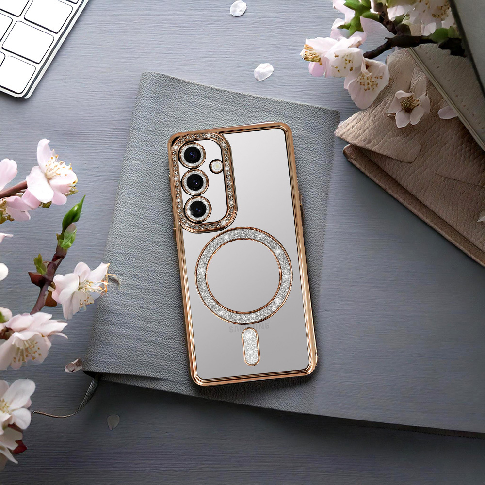 Pokrowiec etui Bling Magsafe Case złote SAMSUNG Galaxy A16 4G / 6 Pokrowiec etui Bling Magsafe Case złote SAMSUNG Galaxy A16 4G / 6