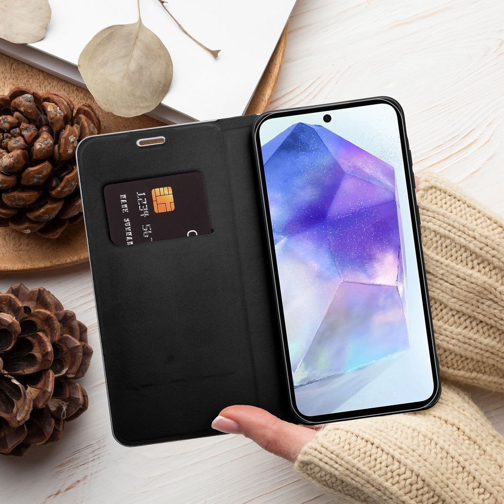 Pokrowiec etui Book Vennus Carbon czarne SAMSUNG Galaxy A26 5G / 4