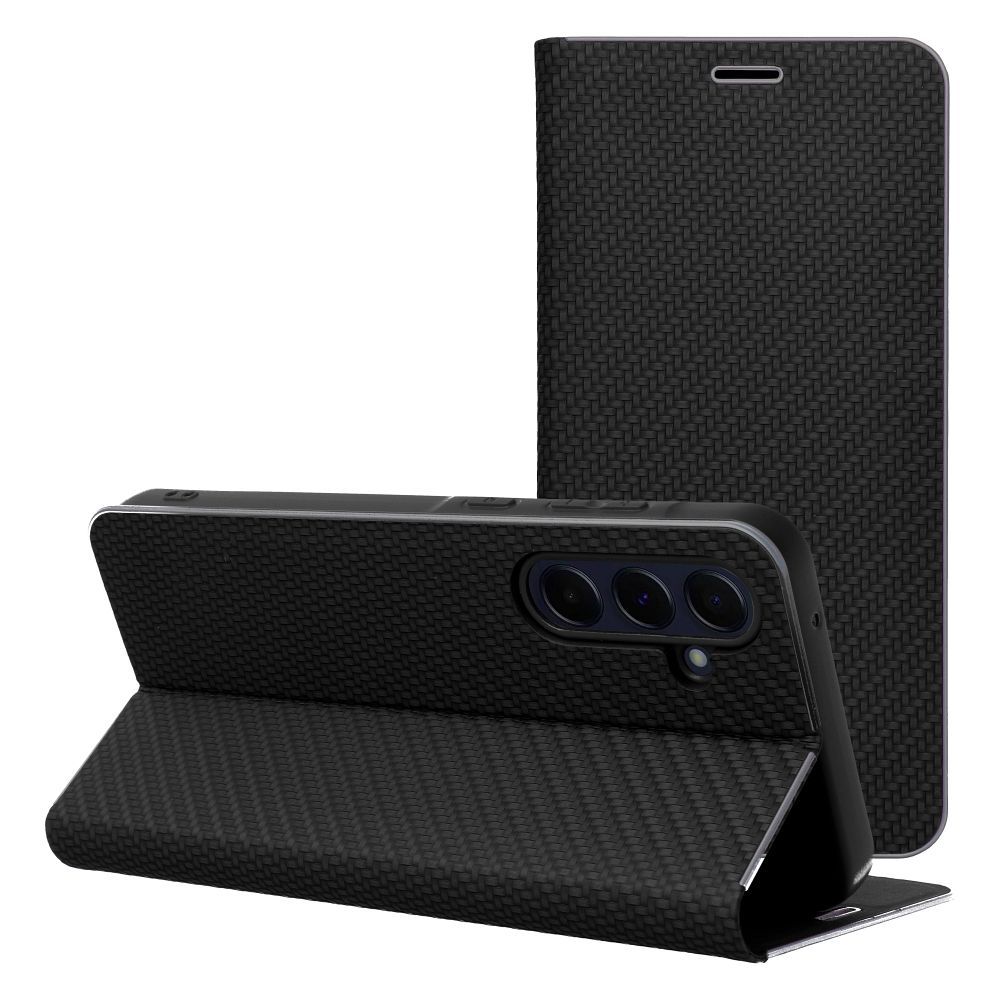 Pokrowiec etui Book Vennus Carbon czarne SAMSUNG Galaxy A56 5G