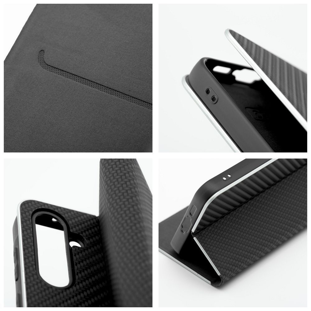 Pokrowiec etui Book Vennus Carbon czarne Xiaomi Redmi Note 15 4G / 7