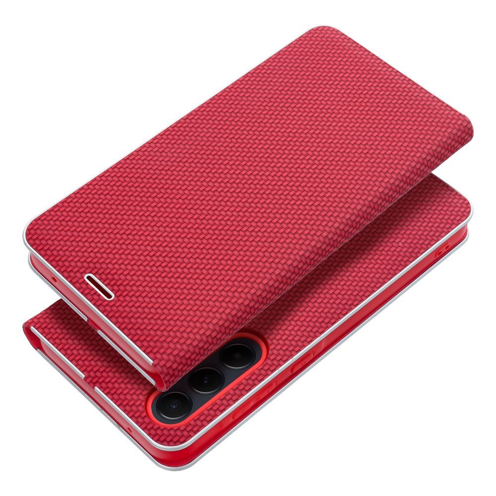 Pokrowiec etui Book Vennus Carbon czerwone HUAWEI P30 Lite / 4