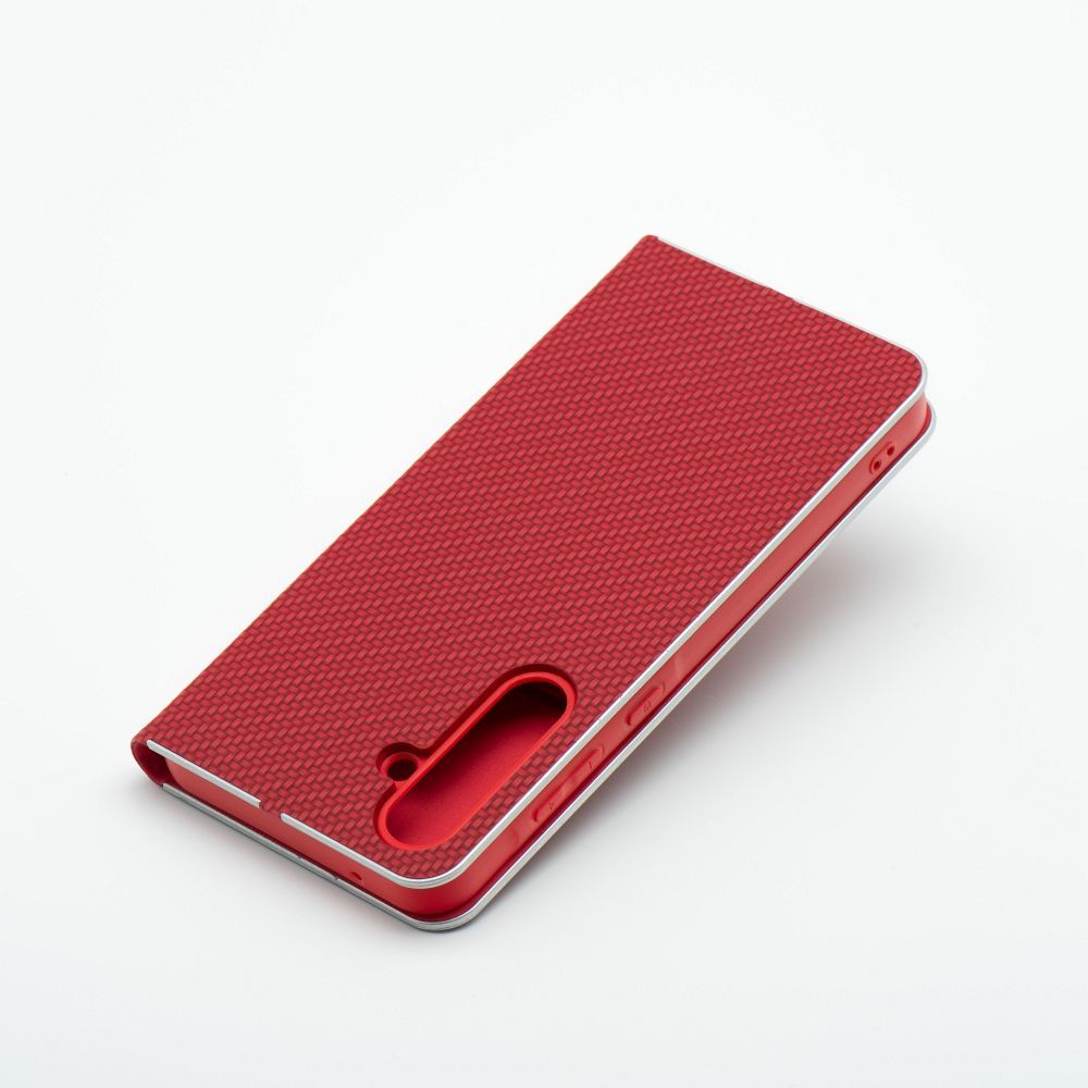 Pokrowiec etui Book Vennus Carbon czerwone HUAWEI P30 Lite / 6