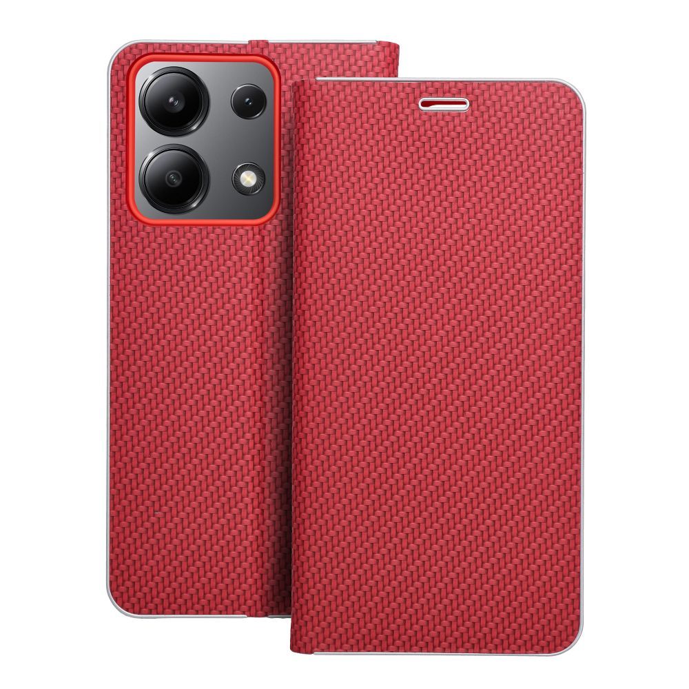 Pokrowiec etui Book Vennus Carbon czerwone Xiaomi Redmi Note 13