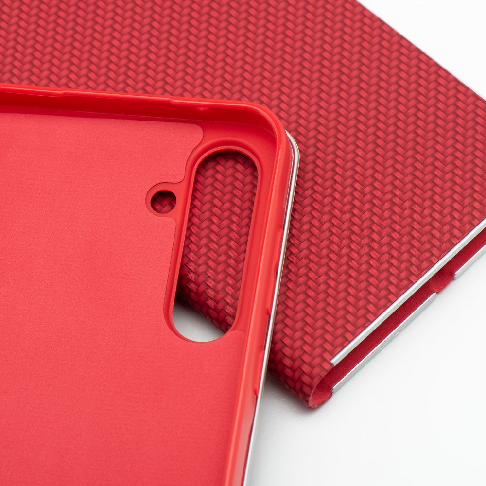 Pokrowiec etui Book Vennus Carbon czerwone Xiaomi Redmi Note 13 / 8