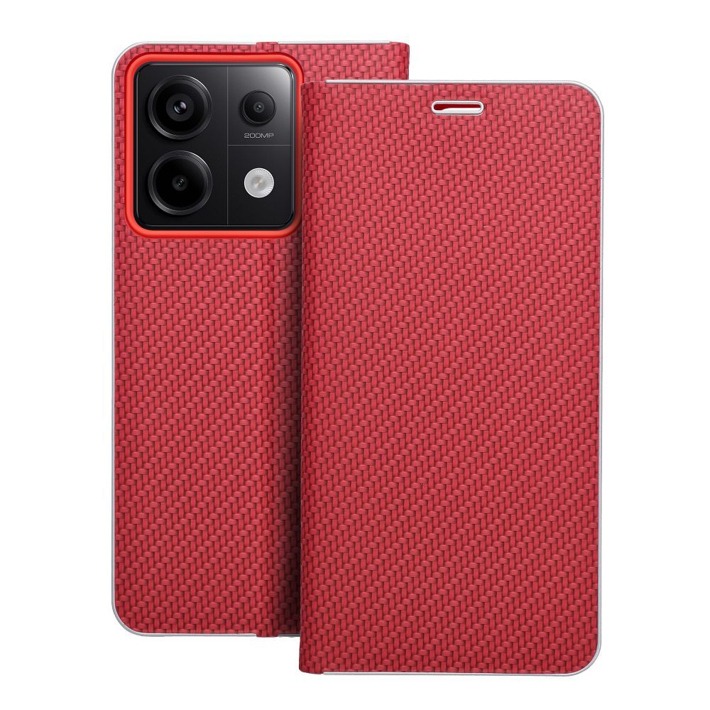 Pokrowiec etui Book Vennus Carbon czerwone Xiaomi Redmi Note 13 Pro 5G