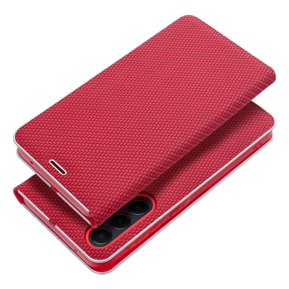 Pokrowiec etui Book Vennus Carbon czerwone Xiaomi Redmi Note 15 4G / 3