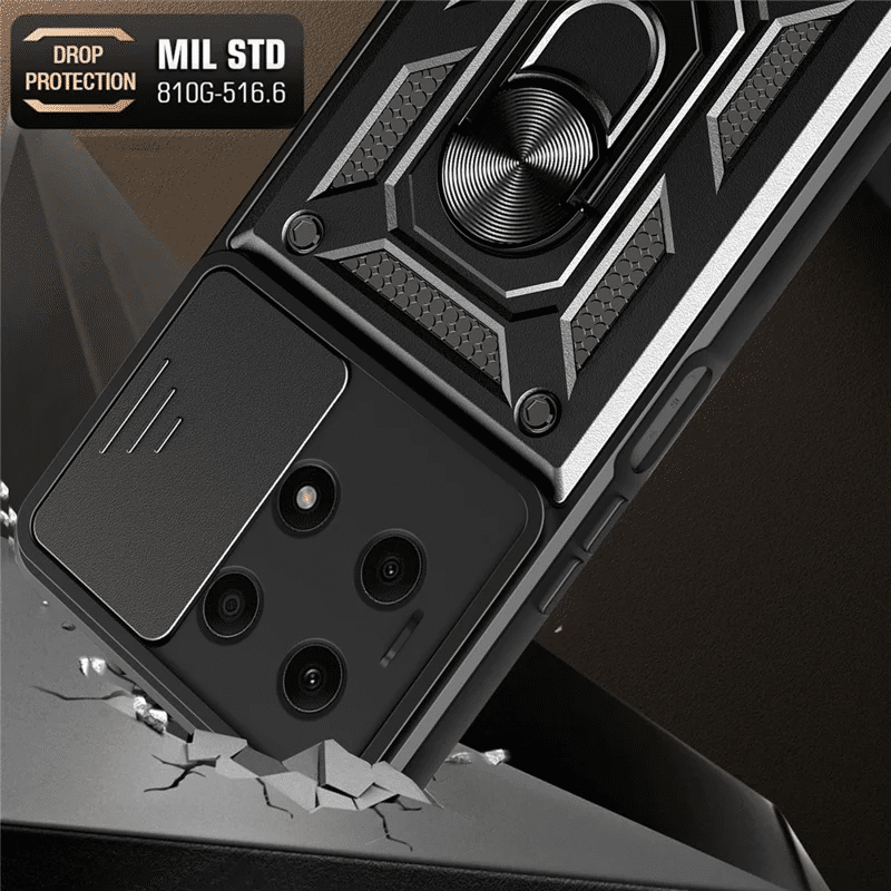 Pokrowiec Etui Camshield Case czarne Honor X8a / 6