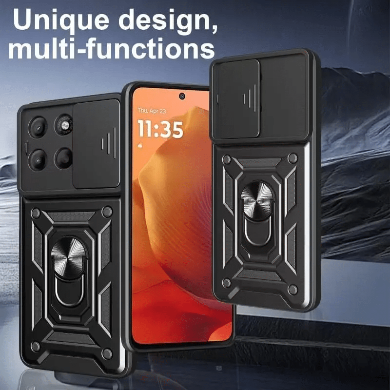 Pokrowiec Etui Camshield Case czarne MOTOROLA Moto G56 5G / 12