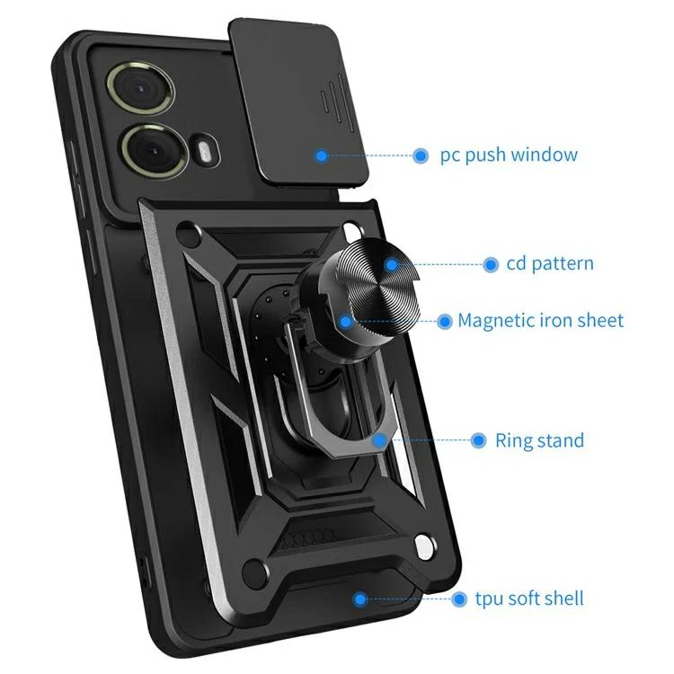 Pokrowiec Etui Camshield Case czarne MOTOROLA Moto G85 5G / 3