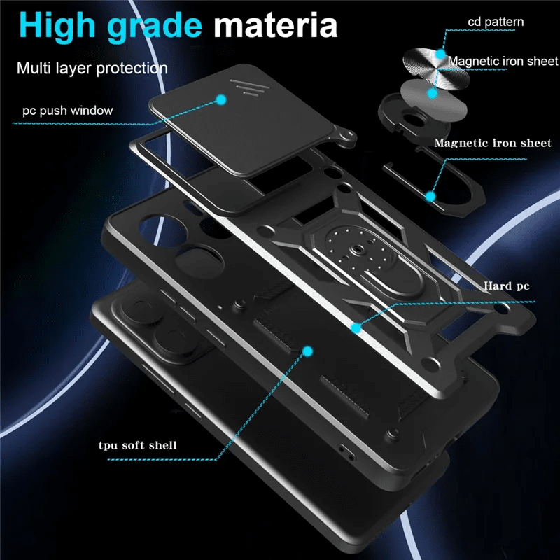 Pokrowiec Etui Camshield Case czarne Xiaomi 15T 5G / 7 Pokrowiec Etui Camshield Case czarne Xiaomi 15T 5G / 7