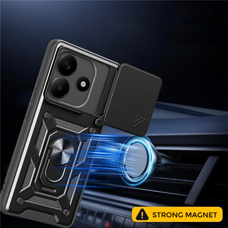 Pokrowiec Etui Camshield Case czarne Xiaomi Redmi Note 14 5G / 2