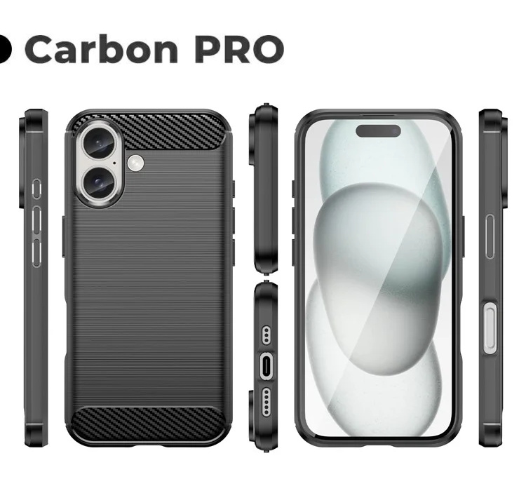 Pokrowiec Etui Carbon Pro czarne APPLE iPhone 16 Pokrowiec Etui Carbon Pro czarne APPLE iPhone 16